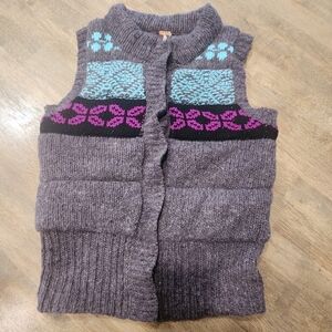 Free People Womens Fair Isle Wool Blend Vest Size Small chunky, geometric